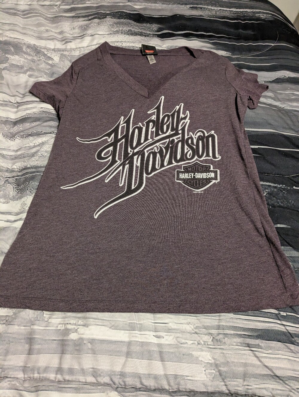 Harley-Davidson Women’s Heather Plum V-Neck Logo Tee